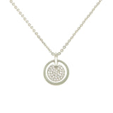 Asfour Crystal 925 Sterling Silver  Round Necklace 