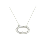 Asfour Crystal 925 Sterling Silver  Empty Mouth Necklace
