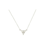 Asfour Crystal 925 Sterling Silver  Triangle Design Necklace