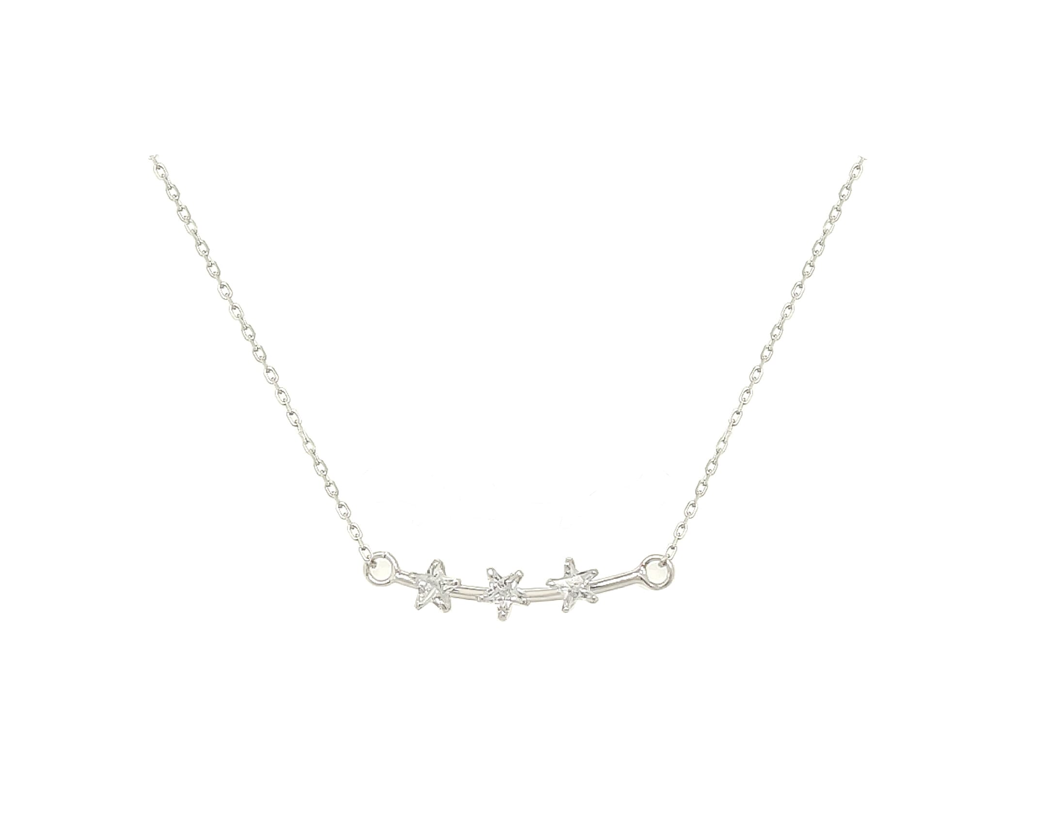 Asfour Crystal 925 Sterling Silver Star Necklace