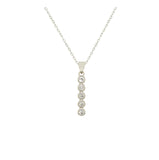 Asfour Crystal 925 Sterling Silver  Round Chain Necklace