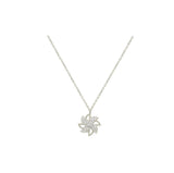 Asfour Crystal 925 Sterling Silver  Windmills Chain Necklace