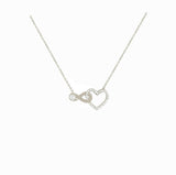 Asfour Crystal 925 Sterling Silver  A Heart With Infinity Chain Necklace