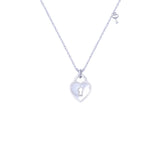 Asfour Sterling Silver 925 Chain With A Heart-shaped Pendant With A Lock