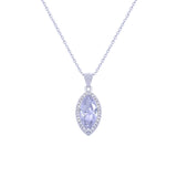 Silver Necklace Sterling 925 With Tanzanite Zircon Stone-Necklaces-Asfour Crystal