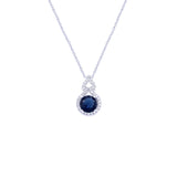 Asfour Sterling Silver 925 With A Pendant With A Circular Design Inlaid With A Blue Stone