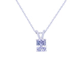 Silver Necklace With Tanzanite Light Blue Stone-Necklaces-Asfour Crystal